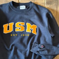 Champion スウェット USM カレッジ トレーナー 刺繍 ワッペン チャンピオン L ネイビー | Vintage.City 빈티지숍, 빈티지 코디 정보