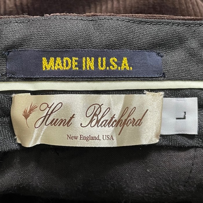 MADE IN USA製 Hunt Blatchford 調節アジャスター付きコーデュロイスラックス ブラウン Lサイズ | Vintage.City 古着屋、古着コーデ情報を発信