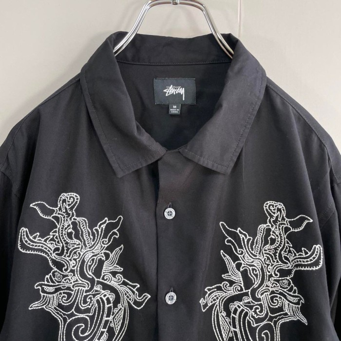 STUSSY dragon design shirt size S,M 配送C　ステューシー　ドラゴン刺繍デザイン　レーヨンシャツ | Vintage.City 빈티지숍, 빈티지 코디 정보