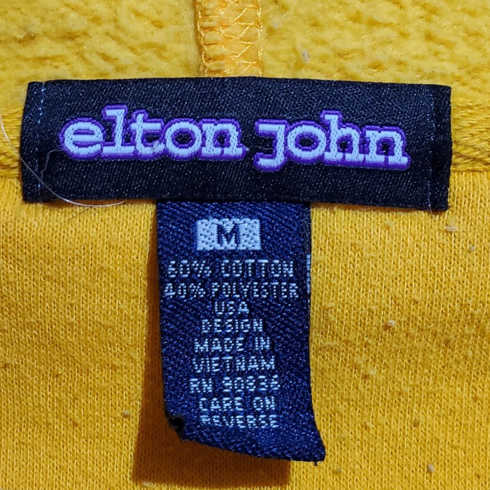 Elton johnエルトンジョン usadesignパーカーフーディー古着黄色カラー | Vintage.City 古着屋、古着コーデ情報を発信