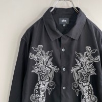 STUSSY dragon design shirt size S,M 配送C　ステューシー　ドラゴン刺繍デザイン　レーヨンシャツ | Vintage.City 古着屋、古着コーデ情報を発信
