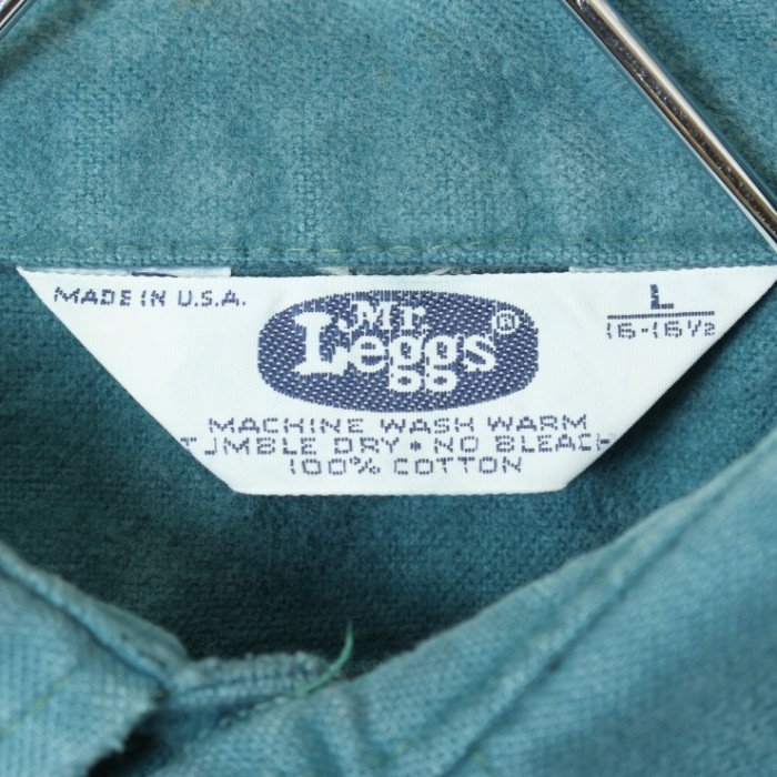 70s 80s USA製 Mr.Leggs コットン シャモアクロス シャツ グリーン メンズL 長袖 アメリカ古着 | Vintage.City 古着屋、古着コーデ情報を発信
