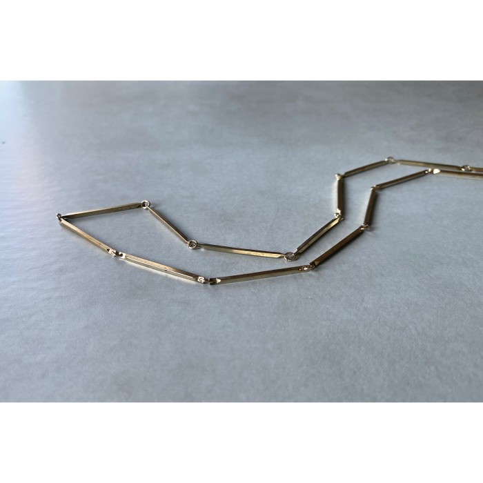 Vintage 80-90s retro stick design gold chain necklace レトロ ヴィンテージ アクセサリー スティック デザイン ゴールド チェーンネックレス | Vintage.City 빈티지숍, 빈티지 코디 정보