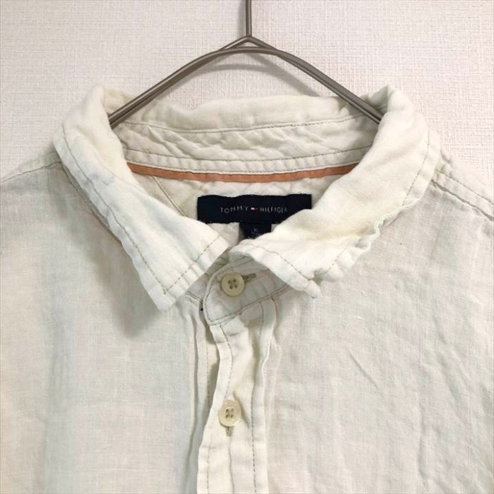 90s 古着 トミーヒルフィガー 半袖シャツ 白シャツ 刺繍ロゴ XL | Vintage.City 古着屋、古着コーデ情報を発信