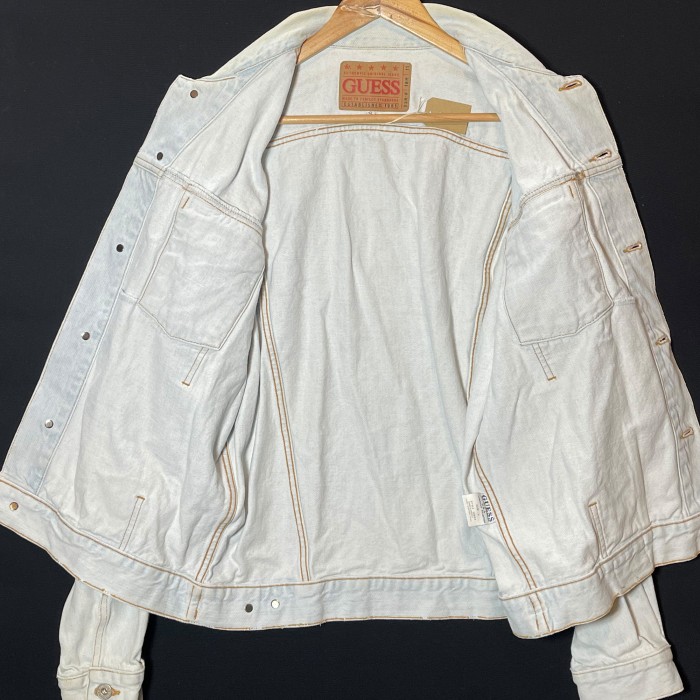 1990's GUESS  デニムジャケット 白 ゲス | Vintage.City 古着屋、古着コーデ情報を発信