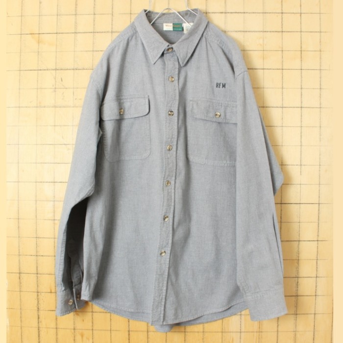 90s 00s USA WEARGUARD ワーク シャツ グレー メンズL 長袖 アメリカ古着 | Vintage.City 古着屋、古着コーデ情報を発信