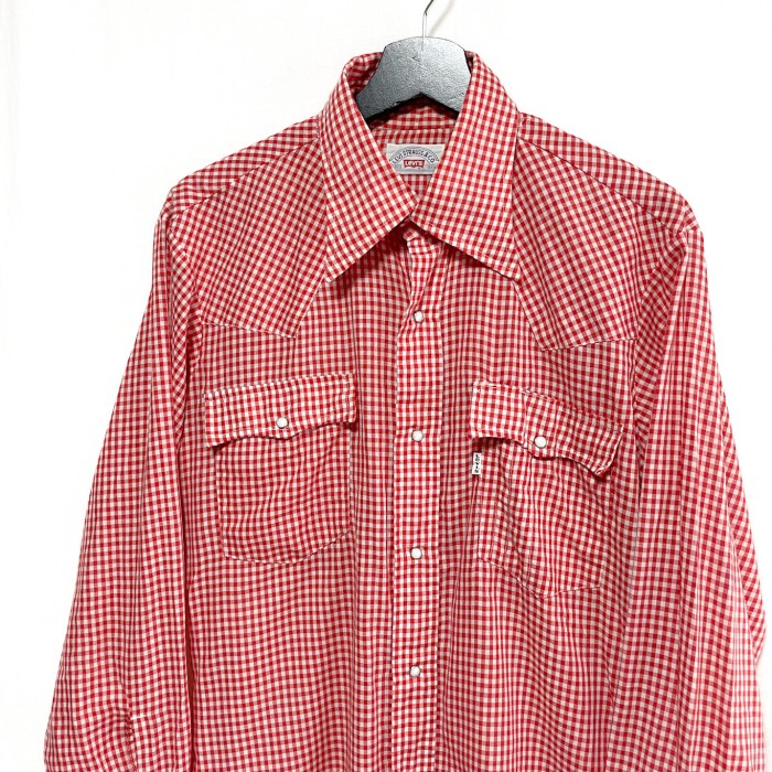 70s LEVI’S リーバイス ギンガムチェック ウエスタンシャツ 16 1/2 長袖 | Vintage.City 빈티지숍, 빈티지 코디 정보