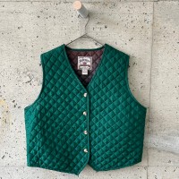 Green silk quilted vest | Vintage.City 古着屋、古着コーデ情報を発信