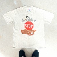 90's USA製 Hanes 1993 FLOOD OF THE CENTURY STOP Tシャツ Lサイズ | Vintage.City 빈티지숍, 빈티지 코디 정보
