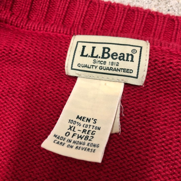 90～00s L.L.Bean/V neck Cotton Knit Sweater/香港製/XL/コットンニットセーター/Vネック/レッド/エルエルビーン/OUTDOOR/アウトドア/古着/ヴィンテージ | Vintage.City 古着屋、古着コーデ情報を発信