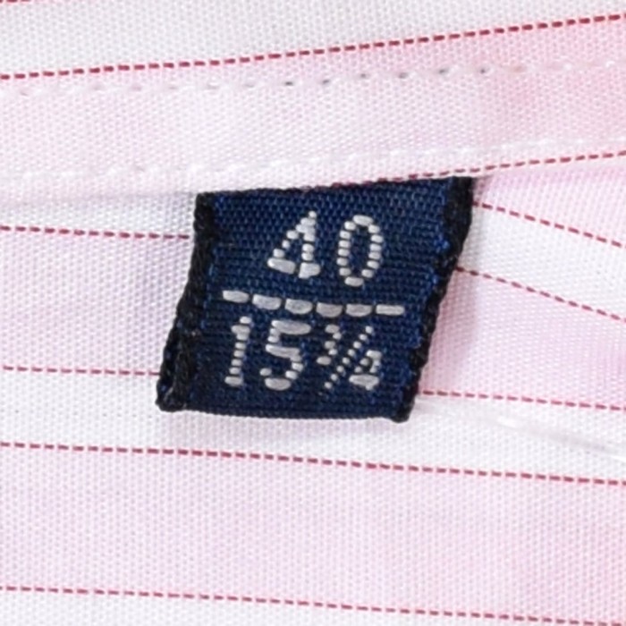 バーバリー スペイン製 ワンポイントロゴ ストライプ 長袖シャツ 薄ピンク ワイドカラー ドレスシャツ BURBERRY サイズL相当 古着 @CA1353 | Vintage.City 古着屋、古着コーデ情報を発信