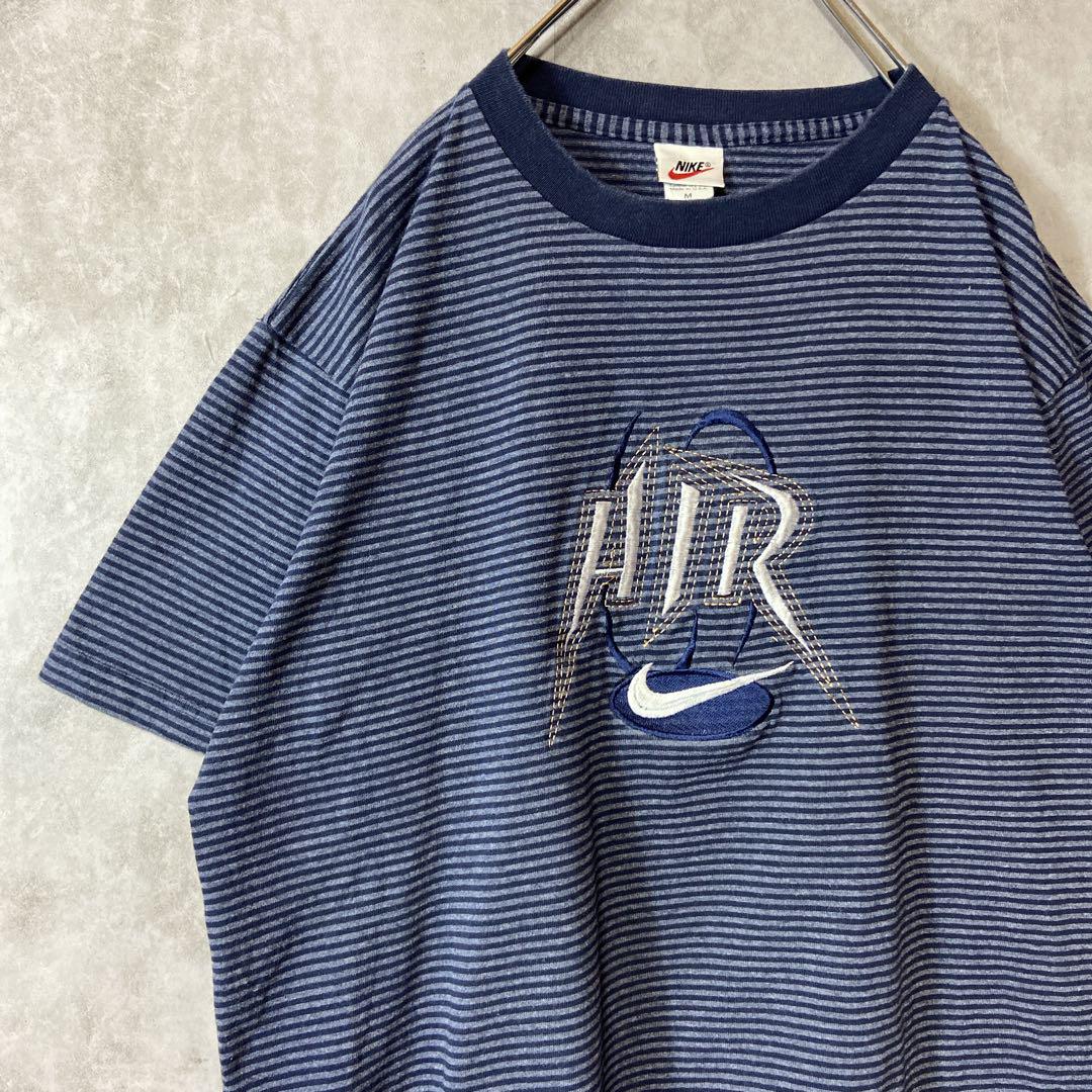 NIKE usa製 embroidery logo ringer T-shirt size M 配送A ナイキ