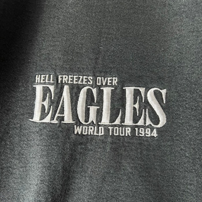 雰囲気系 90s USA製 EAGLES ツアー ロゴ 刺繍 スウェット トレーナー L / 90年代 アメリカ製 バンド イーグルス Hell Freezes Over | Vintage.City 古着屋、古着コーデ情報を発信