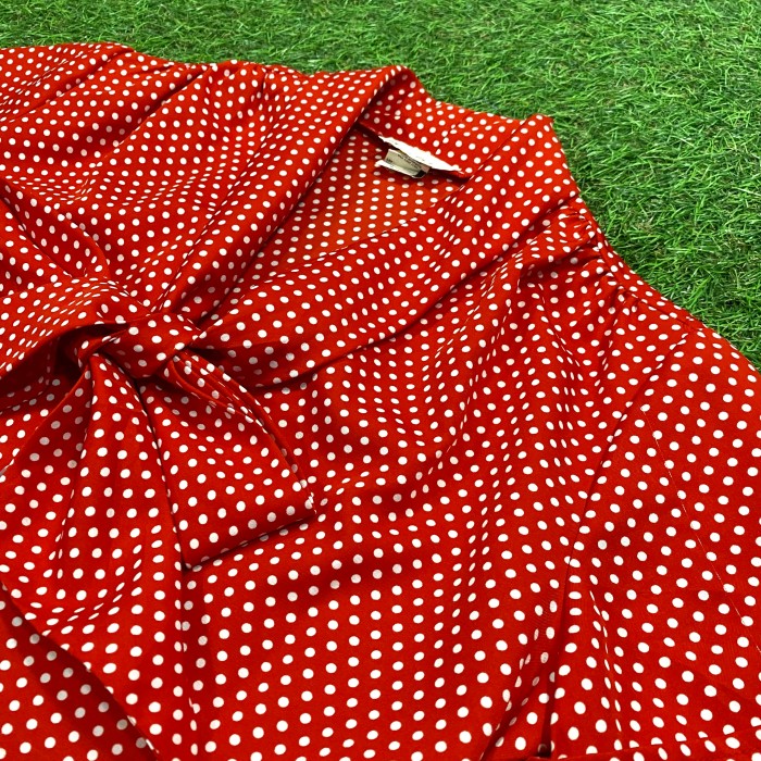 【Lady's】70s 赤 ドット オープンカラー ボウタイシャツ / Vintage ヴィンテージ 古着 半袖シャツ | Vintage.City 빈티지숍, 빈티지 코디 정보