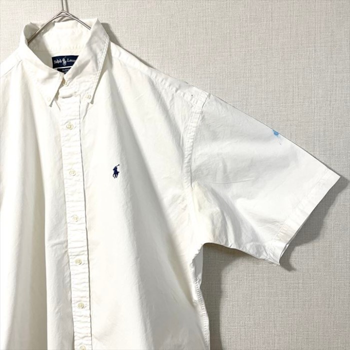 90s 古着 ラルフローレン 半袖BDシャツ 白シャツ 刺繍ロゴ XL | Vintage.City 古着屋、古着コーデ情報を発信