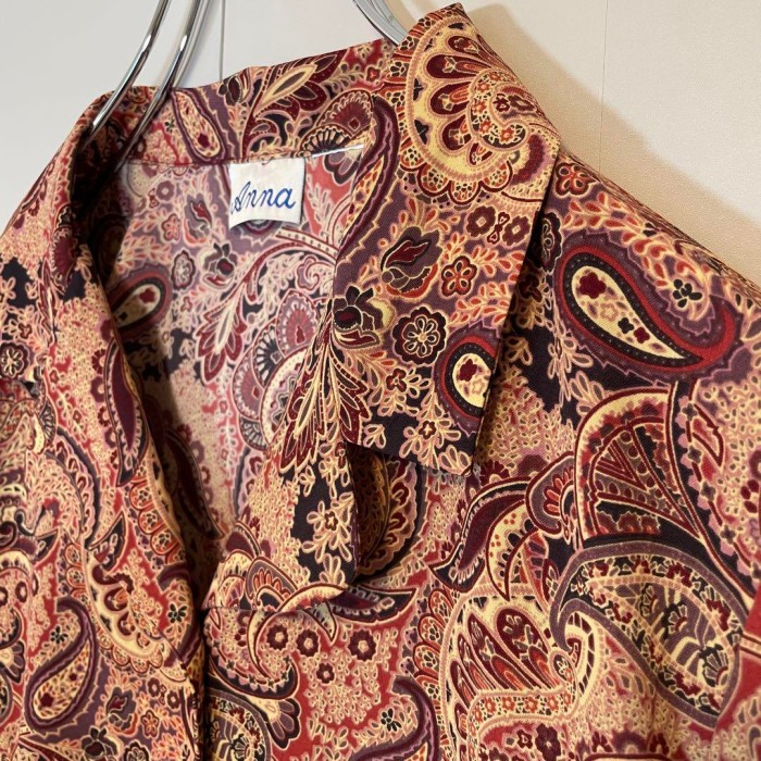 Vintage paisley design short sleeve shirt size M相当　配送C　アロハシャツ　ペイズリー　総柄デザイン | Vintage.City 빈티지숍, 빈티지 코디 정보