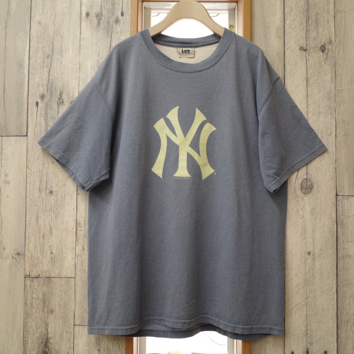 581 US 古着 Yankees × Lee ニューヨーク ヤンキース リー Tシャツ くすみ ペール ブルー XL | Vintage.City 빈티지숍, 빈티지 코디 정보