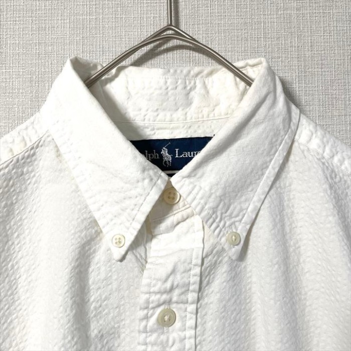 90s 古着 ラルフローレン 半袖BDシャツ 刺繍ロゴ 白シャツ M | Vintage.City 古着屋、古着コーデ情報を発信