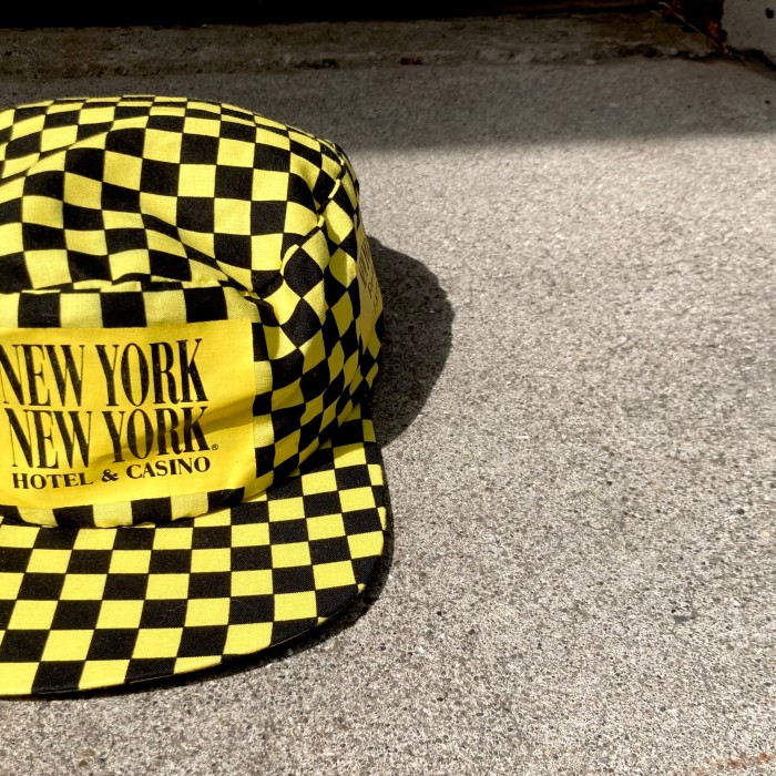 90’s “New York New York Hotel & Casino” Checkered Flag Cap | Vintage.City 古着屋、古着コーデ情報を発信