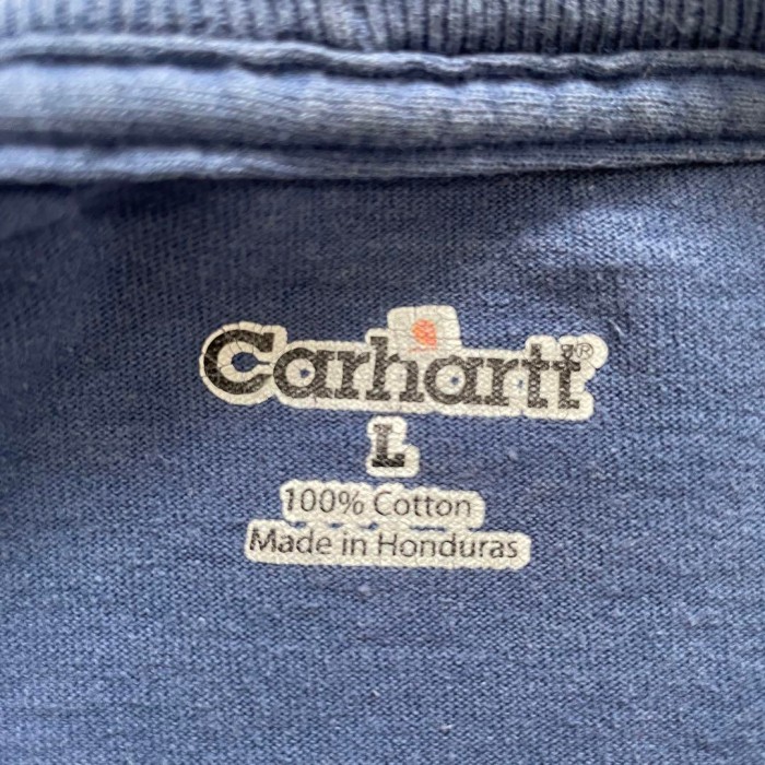 Carhartt pocket T-shirt size L 配送C カーハート　ポケットTシャツ　くすみブルー　ダメージ | Vintage.City 古着屋、古着コーデ情報を発信