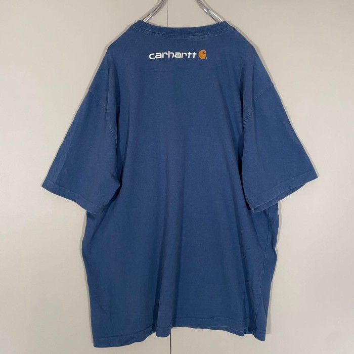 Carhartt big logo T-shirt size L 配送C カーハート　ビッグロゴTシャツ　青 | Vintage.City 古着屋、古着コーデ情報を発信