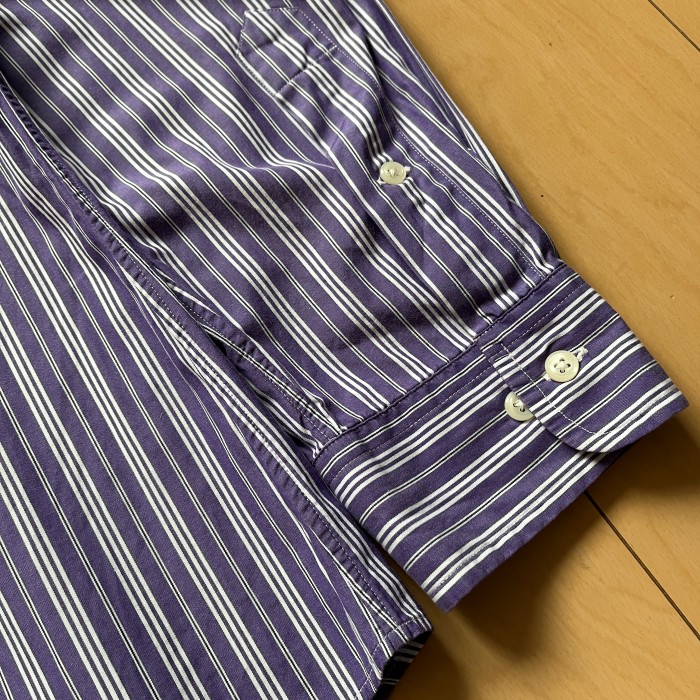 90s Ralph Lauren CUSTOM FIT Stripe Shirt 【PURPLE】 | Vintage.City 빈티지숍, 빈티지 코디 정보