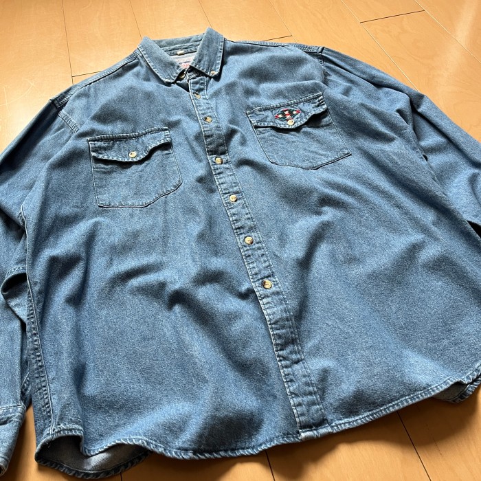 90s 00s RED LODGE B.D Denim Shirt | Vintage.City 古着屋、古着コーデ情報を発信