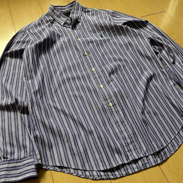 90s Ralph Lauren CUSTOM FIT Stripe Shirt 【PURPLE】 | Vintage.City 古着屋、古着コーデ情報を発信