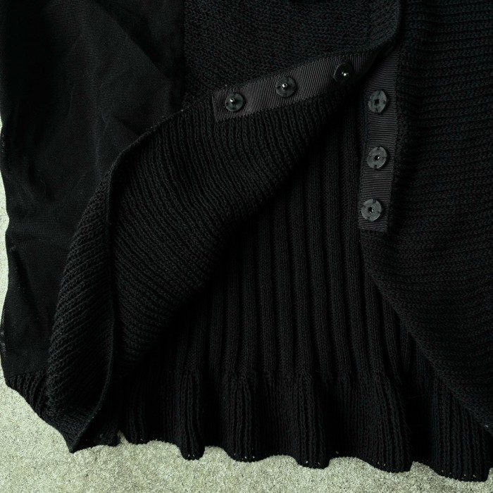 ニットベスト Hiroko bis コットン 黒 ブラック フリル #365 | Vintage.City 古着屋、古着コーデ情報を発信