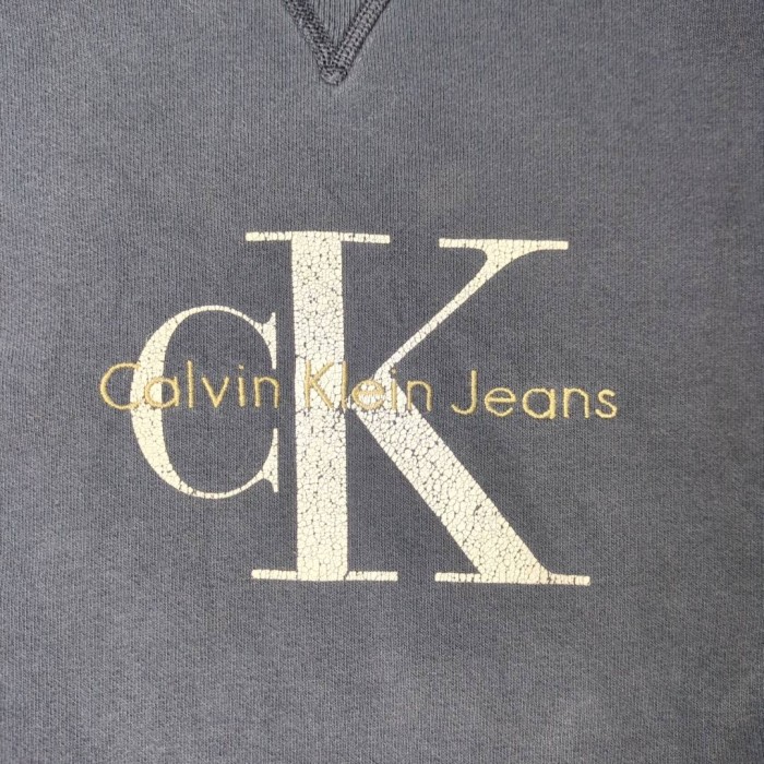 90s カルバンクライン 前V 長リブ ヴィンテージ スウェット 刺繍 Calvin Klein Jeans SWEATSHIRT vintage | Vintage.City 古着屋、古着コーデ情報を発信