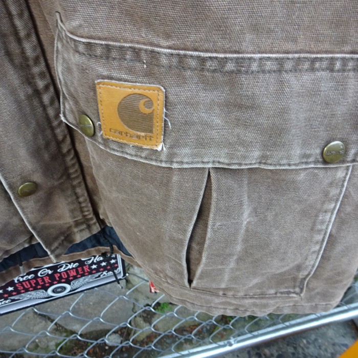 カーハート ブルゾン ブラウン フルジップ ボタン ポケット オーバーサイズ 襟 9971 | Vintage.City 빈티지숍, 빈티지 코디 정보