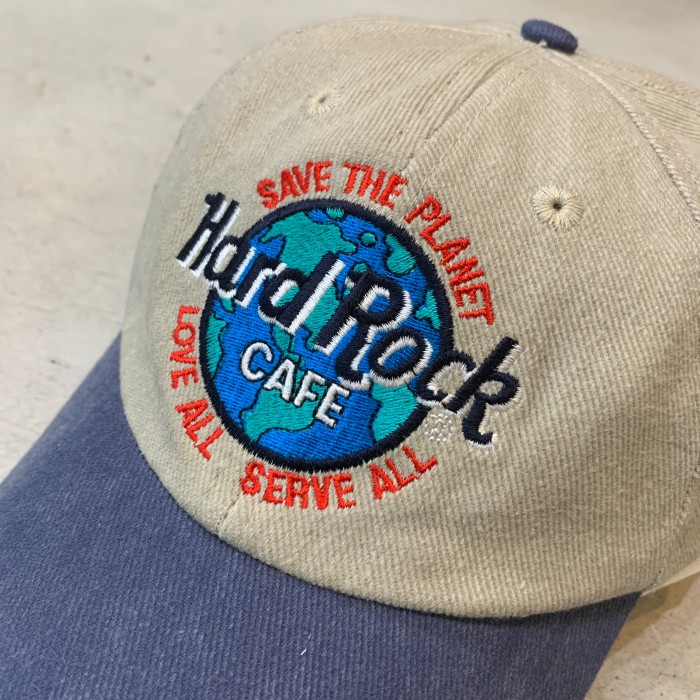 90s Hard Rock CAFE 2トーンロゴキャップ フリーサイズ | Vintage.City 古着屋、古着コーデ情報を発信