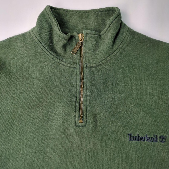 90s Timberland ハーフジップスウェット ロゴ刺繍 グッドレギュラー ティンバーランド HALF ZIP SWEATSHIRT | Vintage.City 古着屋、古着コーデ情報を発信