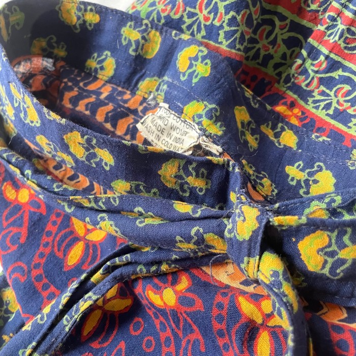 70s vintage indian cotton インド綿 マキシ丈 ラップスカート  ロングスカート hand woven | Vintage.City 古着屋、古着コーデ情報を発信
