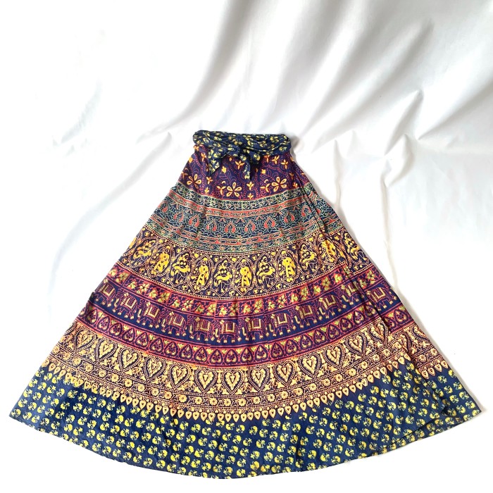 70s vintage indian cotton インド綿 マキシ丈 ラップスカート  ロングスカート hand woven | Vintage.City 빈티지숍, 빈티지 코디 정보