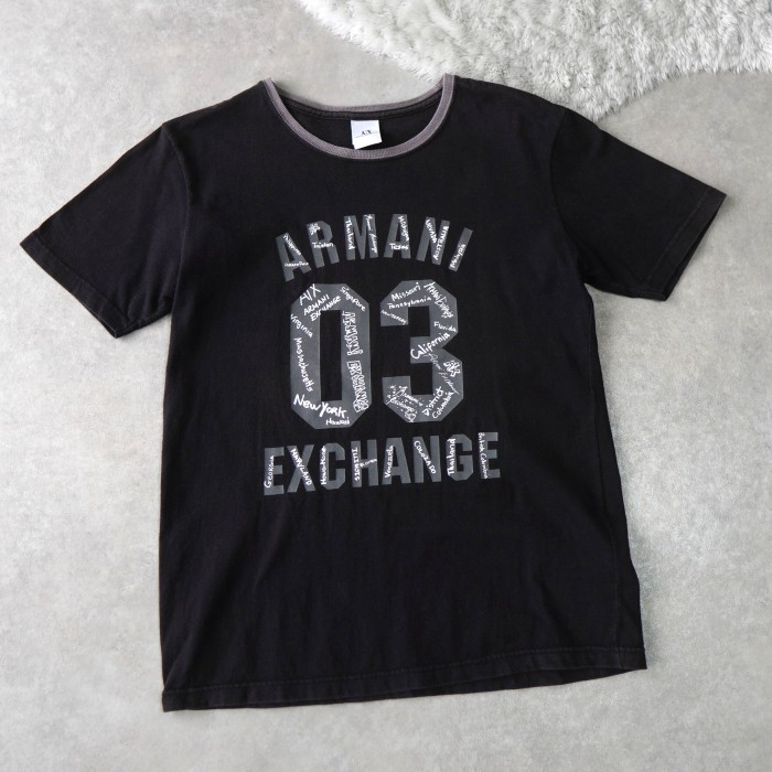 ARMANI EXCHANGE / アルマーニ・エクスチェンジ リンガーTシャツ ロゴ / ナンバリング / USA製 Sサイズ相当 | Vintage.City 古着屋、古着コーデ情報を発信
