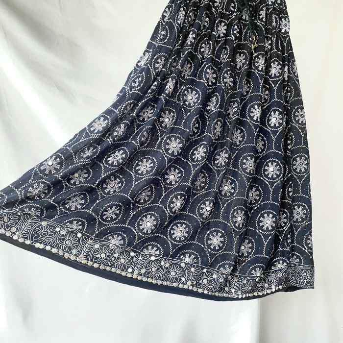 vintage スパンコール刺繍インドレーヨンスカート | Vintage.City 古着屋、古着コーデ情報を発信