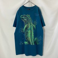 90s USA製 イグアナ アニマル ビッグプリント 両面プリント 青緑 Tシャツ L | Vintage.City 古着屋、古着コーデ情報を発信
