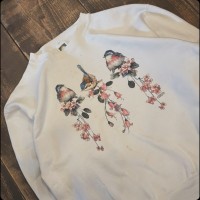 90s usa製 アニマル スウェット アート プリント トレーナー cotton deluxe 鳥 桜 花 アメリカ製 | Vintage.City 古着屋、古着コーデ情報を発信