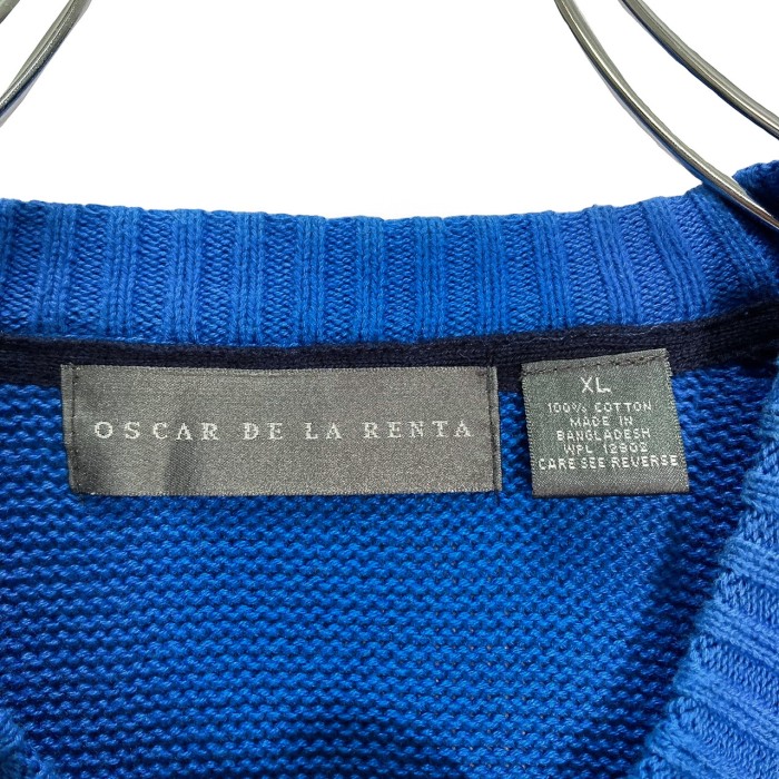 90s OSCAR DE LA RENTA L/S cotton knit sweater | Vintage.City 古着屋、古着コーデ情報を発信
