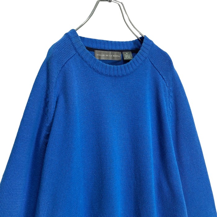90s OSCAR DE LA RENTA L/S cotton knit sweater | Vintage.City 古着屋、古着コーデ情報を発信