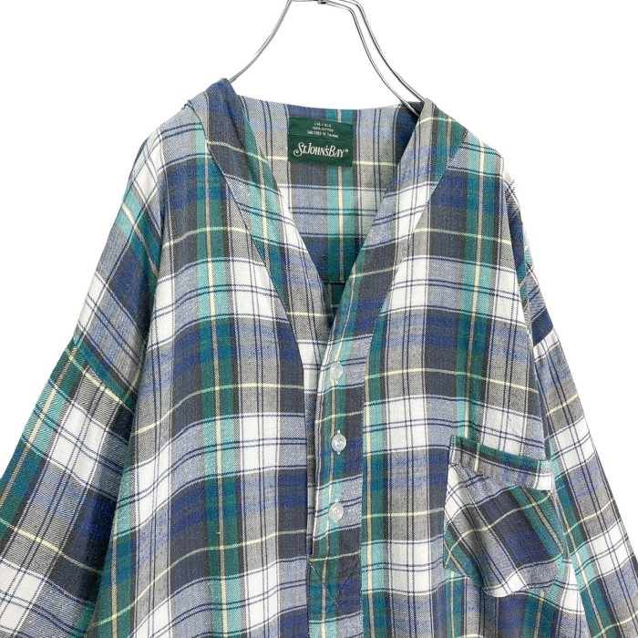 80-90s ST.JOHN'S BAY cotton check nel shirt one piece | Vintage.City 빈티지숍, 빈티지 코디 정보