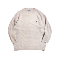 Yves Saint Laurent / Embroidery One Pointed Nep Cotton Knit Made in UK | Vintage.City 古着屋、古着コーデ情報を発信