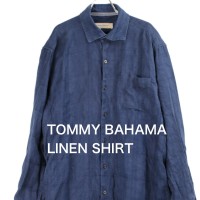 トミーバハマ　Tommy Bahama NAVY リネン　シャツ [9018970] | Vintage.City 古着屋、古着コーデ情報を発信