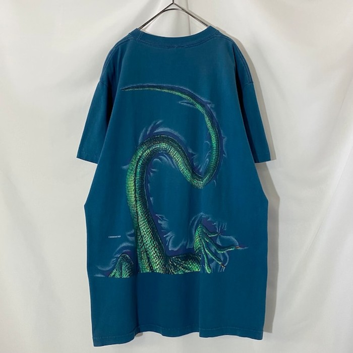 90s USA製 イグアナ アニマル ビッグプリント 両面プリント 青緑 Tシャツ L | Vintage.City 古着屋、古着コーデ情報を発信