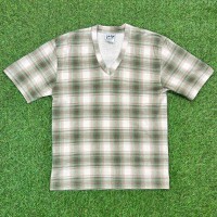 【Men's】80s オンブレチェック Vネック Tシャツ / Made In USA Vintage ヴィンテージ 古着 半袖 ティーシャツ T-Shirts | Vintage.City 빈티지숍, 빈티지 코디 정보
