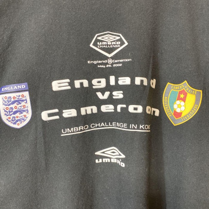 UMBRO England VS Cameroon soccer game shirt size M 配送A アンブロ　イングランド代表　デサント製Tシャツ　両面プリント | Vintage.City 빈티지숍, 빈티지 코디 정보