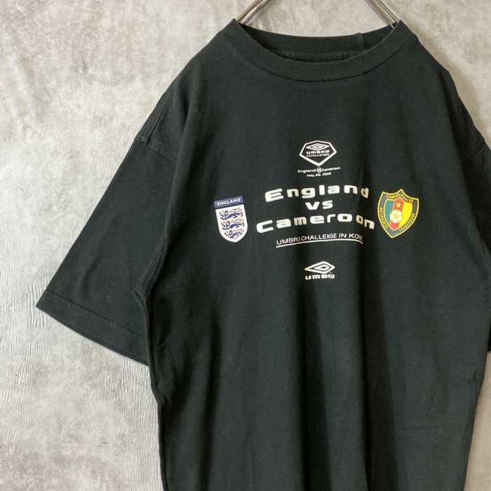 UMBRO England VS Cameroon soccer game shirt size M 配送A アンブロ　イングランド代表　デサント製Tシャツ　両面プリント | Vintage.City 古着屋、古着コーデ情報を発信