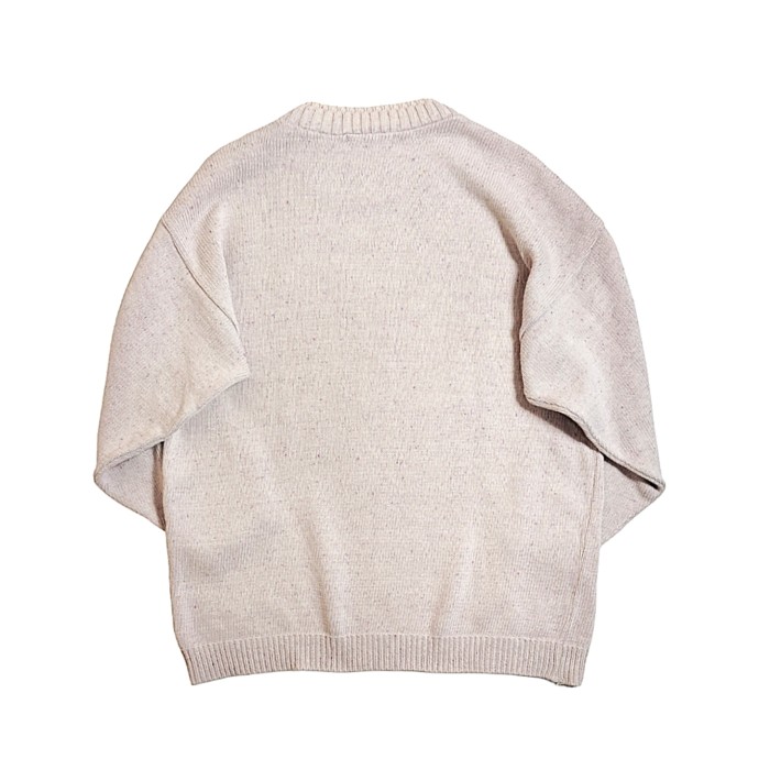Yves Saint Laurent / Embroidery One Pointed Nep Cotton Knit Made in UK | Vintage.City 古着屋、古着コーデ情報を発信