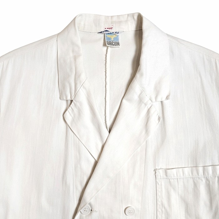 EURO / Double Breasted White Cotton Twill Work Coat | Vintage.City 古着屋、古着コーデ情報を発信